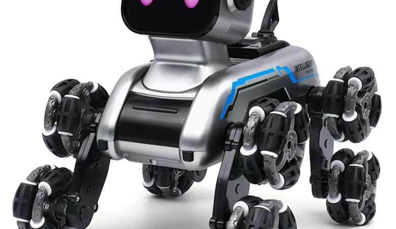 High Speed Remote Control Electronic Pet Dog Eight-wheel RC Controlled Electronic Smart Robot Dog Intelligent AI Educational Toy
